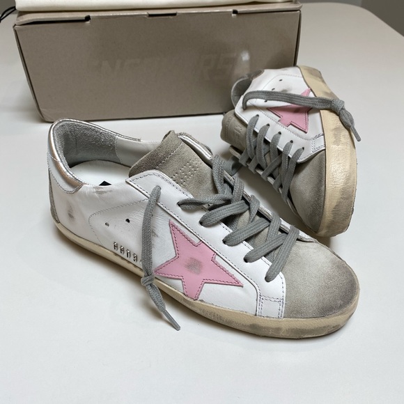 Golden Goose Superstar Sneaker White Leather/Ice/Orchid Pink sz 36 New in Box - Picture 12 of 14
